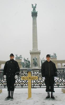 A Vér és Becsület rendezvénye a Hősök terén-stock-foto