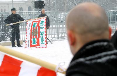 A Vér és Becsület rendezvénye a Hősök terén-stock-foto