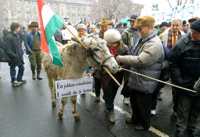 Agrárdemonstráció a Kossuth téren-stock-foto