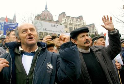 Agrárdemonstráció a Kossuth téren-stock-foto