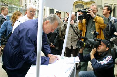 Szimpátiaszavazás a köztársasági elnök személyéről a Fidesz szervezésében-stock-foto