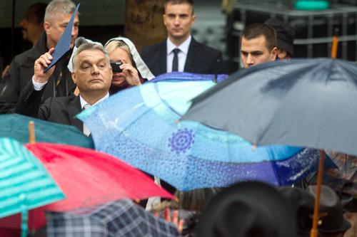 1956-os állami megemlékezés a Terror Háza előtt-stock-foto