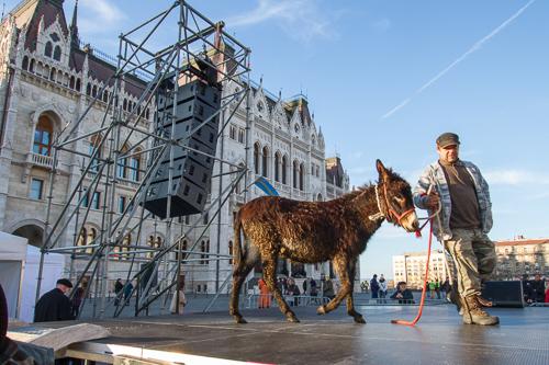 A Tanítanék Mozgalom tüntetése a Kossuth téren-stock-foto