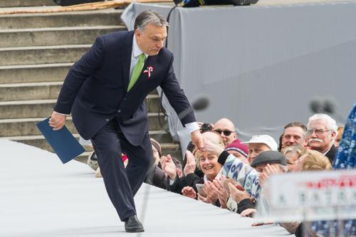 Március 15-i ünnepség a Nemzeti Múzeum előtt-stock-foto