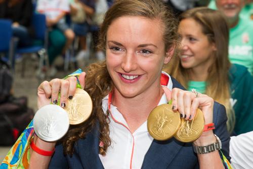 A Syma-csarnokban fogadták olimpikonjainkat-stock-foto