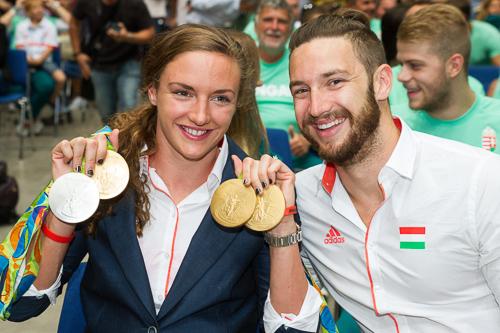 A Syma-csarnokban fogadták olimpikonjainkat-stock-foto