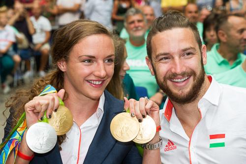 A Syma-csarnokban fogadták olimpikonjainkat-stock-foto