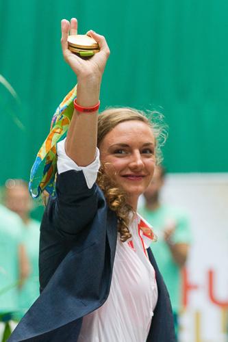 A Syma-csarnokban fogadták olimpikonjainkat-stock-foto