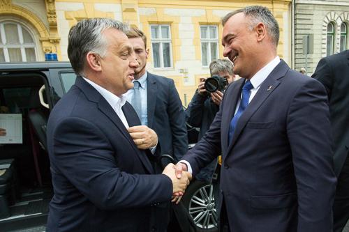 Orbán Viktor Győrbe látogatott-stock-foto