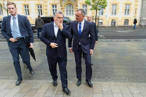 Orbán Viktor Győrbe látogatott-stock-foto
