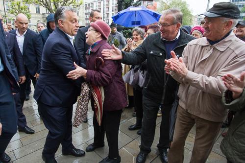 Orbán Viktor Győrbe látogatott-stock-foto