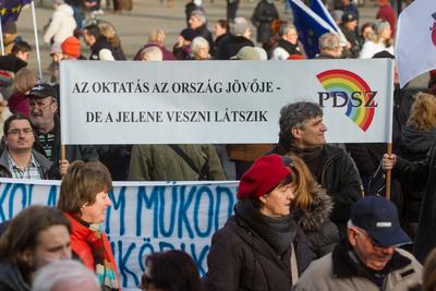 Oktatás - A Tanítanék Mozgalom demonstrációja-stock-foto