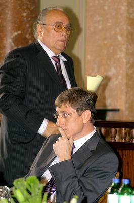 Demján Sándor és Gyurcsány Ferenc-stock-foto