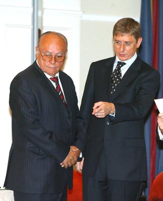 Demján Sándor és Gyurcsány Ferenc-stock-foto