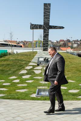 Politika - Szmolenszk emlékmű avatás-stock-foto