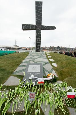 Politika - Szmolenszk emlékmű avatás-stock-foto