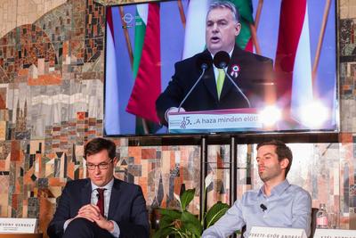 Politika - Miniszterelnök-jelöltek vitáznak-stock-foto