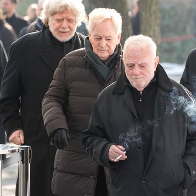 Andy Vajna temetése a Fiumei úti Sírkertben.A képen Gát György,Szabó István és Sándor Pál.2019.01.31.Fotó:Vörös Szilárd-stock-foto