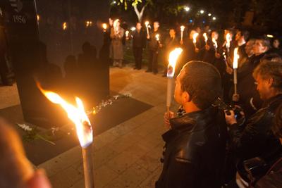 Megemlékezés az 1956-os forradalom és szabadságharc évfordulóján-stock-foto