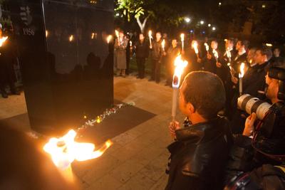 Megemlékezés az 1956-os forradalom és szabadságharc évfordulóján-stock-foto