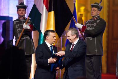 Belgium átadta az EU-elnökséget Magyarországnak-stock-foto