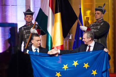 Belgium átadta az EU-elnökséget Magyarországnak-stock-foto