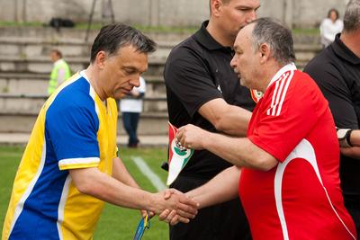 Puskás-Suzuki Kupa öregfiúk labdarúgó mérkőzés-stock-foto