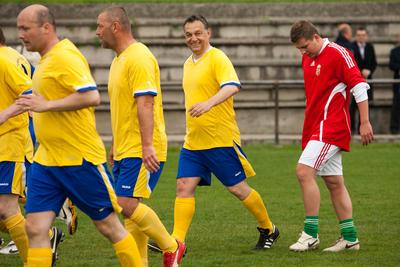 Puskás-Suzuki Kupa öregfiúk labdarúgó mérkőzés-stock-foto
