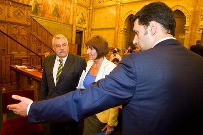 A parlamenti pártok meghallgatják a köztársasági elnök-jelölteket-stock-foto