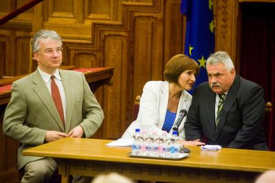 A parlamenti pártok meghallgatják a köztársasági elnök-jelölteket-stock-foto