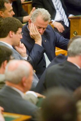 A parlamenti pártok meghallgatják a köztársasági elnök-jelölteket-stock-foto