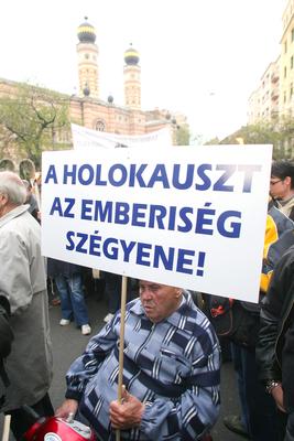 A holokausztra emlékeztek-stock-foto