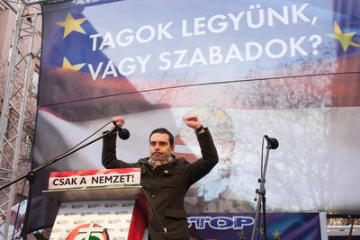 Tüntetés az EU-ból való kilépés mellett-stock-foto