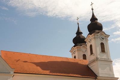 A Tihanyi Bencés Apátság-stock-foto