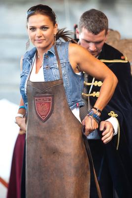 Pezsgőlovag-avatás a Borfesziválon-stock-foto