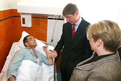 Ünnepélyes pillanatok a kőbányai Bajcsy-Zsilinszky Kórházban-stock-foto