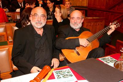 Elie Wiesel Budapesten-stock-foto