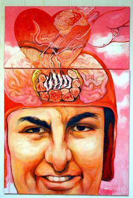 Festménykiállítás Győzikéről-stock-foto