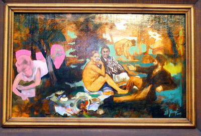 Festménykiállítás Győzikéről-stock-foto