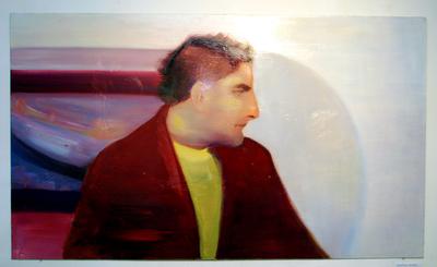 Festménykiállítás Győzikéről-stock-foto