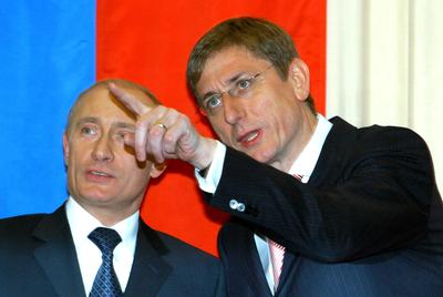 Putyin Budapesten-stock-foto