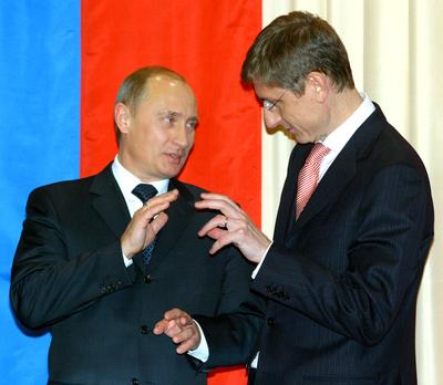 Putyin Budapesten-stock-foto