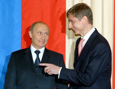 Putyin Budapesten-stock-foto