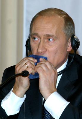 Putyin Budapesten-stock-foto