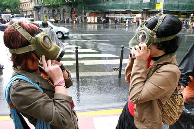 Radikális gyalogosok bénították meg a forgalmat-stock-photo