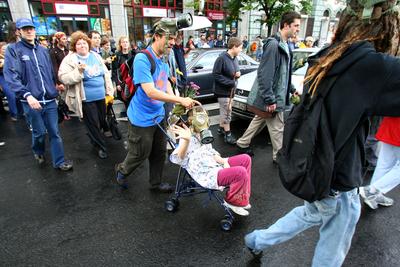 Radikális gyalogosok bénították meg a forgalmat-stock-photo