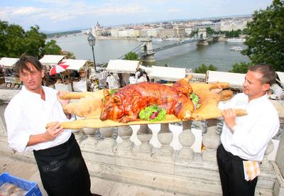 Magyarok Nagy Asztala gasztronómiai fesztivál-stock-foto