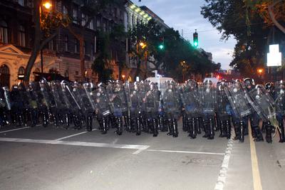 Újabb zavargások Budapesten-stock-foto