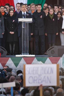 Március 15.-i ünnepség a Kossuth téren-stock-foto