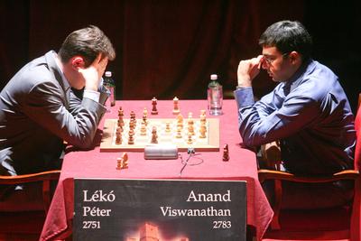 Lékó-Anand párosmérkőzés-stock-foto